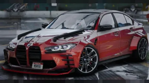 BMW M3 sports sedan FiveM add-on with widebody tuning