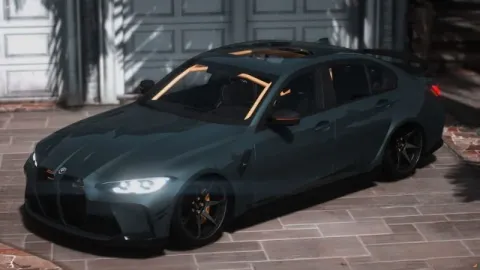 BMW M3 G80 add-on car parked on a FiveM city street