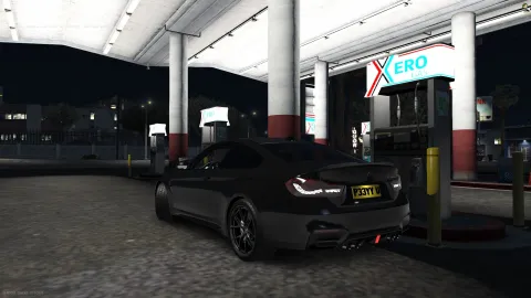 BMW M4 CS coupe with custom bodykit on a FiveM night street — view 2