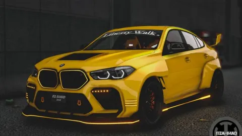 BMW X6M performance SUV add-on for FiveM parked on a city street