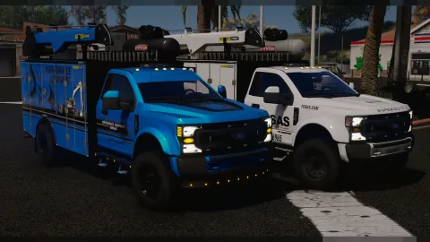BoCheCheDesigns DOT cars pack lined up on a FiveM highway