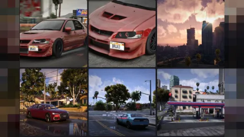 Brako's photorealistic reshade preset applied to a FiveM street scene
