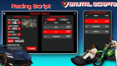 Brutal Racing - activities and minigames script for FiveM GTA 5 roleplay