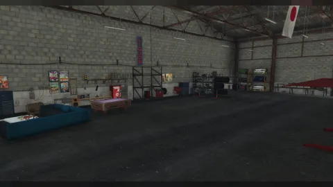 Bugstars Mechanic Garage MLO repair bays interior in FiveM — view 2