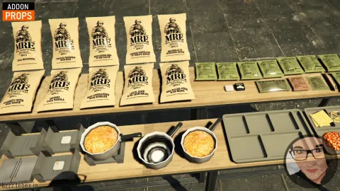MRE props packaged military ration meals and pouches in FiveM