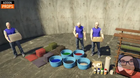 Tailoring props pack with mannequins and fabric rolls for FiveM — view 2