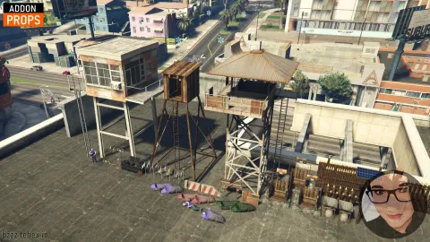 Zombie props barricades and debris in a ruined street — FiveM prop