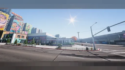 Car dealer exterior mlo showroom lot with display pads in FiveM