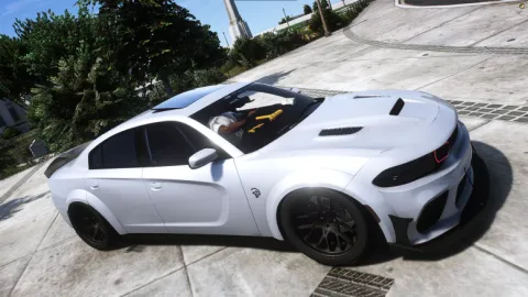 Dodge Charger Redeye Superstock muscle car add-on for FiveM at a drag strip