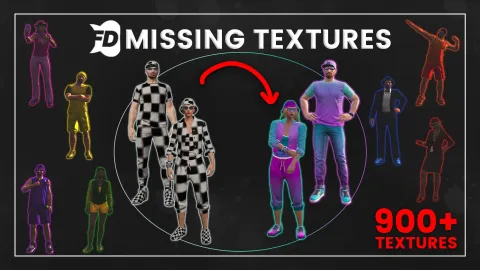 Checkerboard texture replacements fixing missing clothing slots on FiveM character