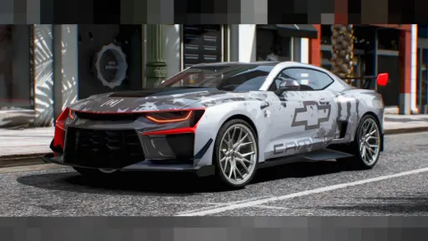 2018 Chevrolet Camaro ZL1 Hycade with carbon spoiler in a FiveM city