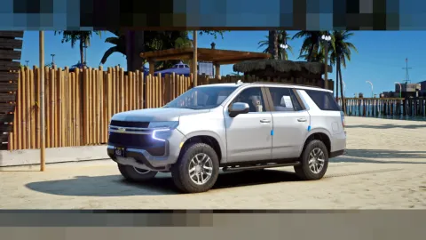 Chevrolet Tahoe 2023 FiveM full-size SUV parked outside a station