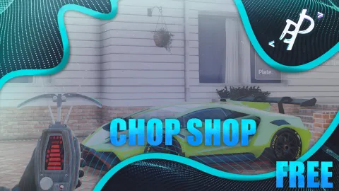 Chop shop script interface stripping a stolen vehicle for parts — FiveM script
