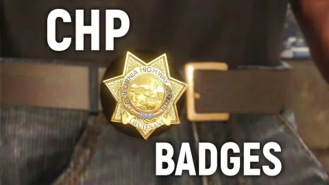 CHP badges displayed on a FiveM EUP police uniform