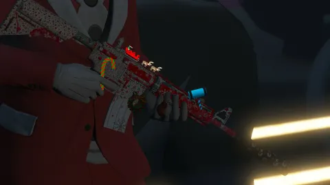 Christmas M4A4 gun with festive holiday skin in FiveM