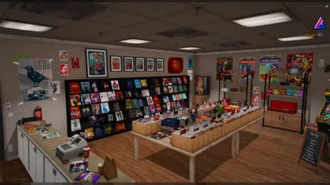 Comic store mlo interior with shelves of comics and displays — FiveM MLO
