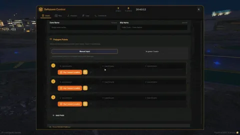 Complex Safezones in-game zone editor drawing a custom shape