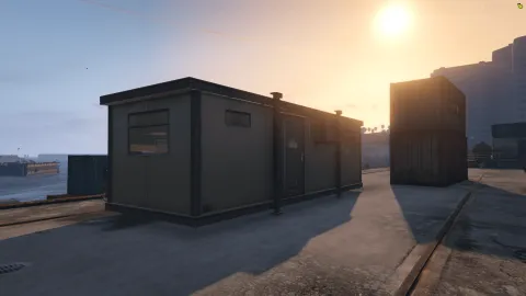 Explorable container mlo interior with industrial shelving and crates — FiveM MLO