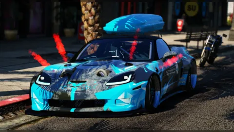 Corvette C6 wide body twin turbo car for FiveM roleplay servers