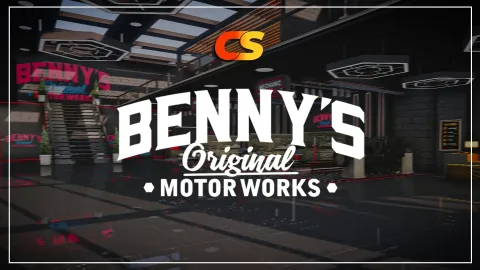 Crux Studio Bennys Original Motor Works MLO interior view - FiveM mechanic and garage MLO