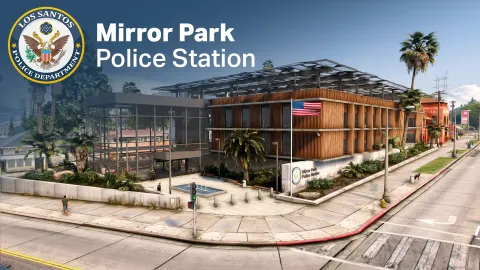 Interior of the Mirror Park police station MLO with cells and offices — FiveM MLO