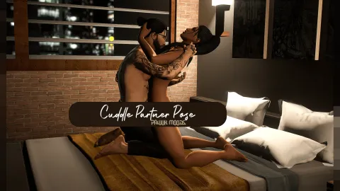 Two characters in a cuddle partner pose during FiveM roleplay