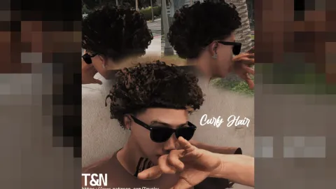 Curly hair styled on an MP Female FiveM character