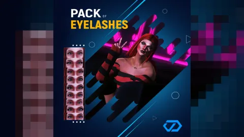 Custom eyelashes on an MP Female FiveM character's eyes