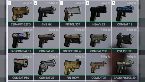 Custom weapons pack firearms displayed for a FiveM server