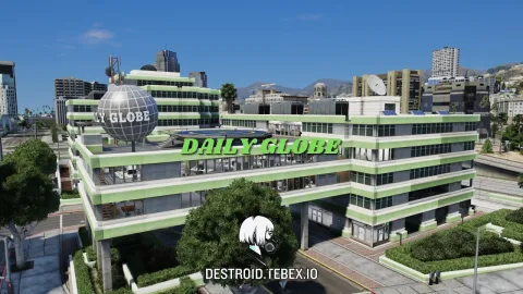 Daily Globe MLO newsroom interior inside a FiveM city