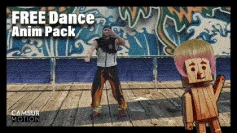 Dance animation pack showing players dancing at a FiveM nightclub
