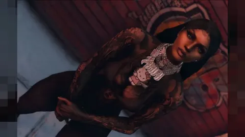 Dark Skin Face texture applied to MP ped in FiveM