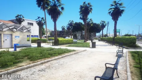 Davis Avenue Park courts and greenery for FiveM roleplay — view 2