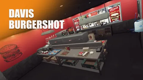 Davis BurgerShot MLO interior with counter, kitchen and booths — FiveM MLO
