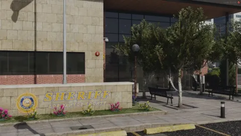 Davis police station lobby, holding cells, and briefing room interior — FiveM MLO