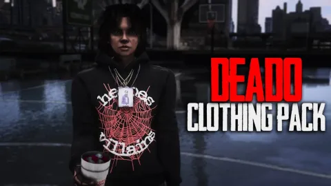 Deado Clothing Pack V1 outfits displayed on a FiveM player model