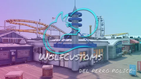Del perro pd station with a booking desk and holding cells — FiveM MLO