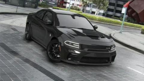 Dodge muscle car SjStorm build in a FiveM street scene