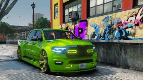Dodge RAM widebody custom pickup truck in a FiveM server