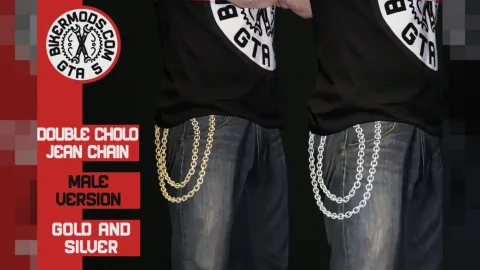 Double jean chain accessory shown on a FiveM MP character