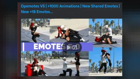 DP Emotes V5 1000 Animations - animation pack for FiveM GTA 5 roleplay