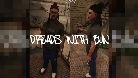 Dreads with Bun MP Male shown on a freemode male character — FiveM EUP clothing