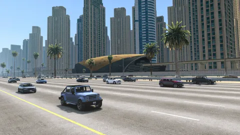 Dubai Highway MLO desert freeway interchange for FiveM — view 2