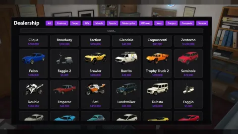 EC VehicleShop vehicle shop showroom with a car on the display floor — FiveM script