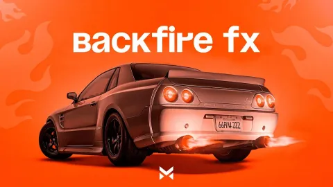 Exhaust flame effects shooting from a car exhaust in FiveM — view 2