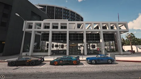 Motorcycle dealership MLO showroom with exotic bikes on display in FiveM — view 2
