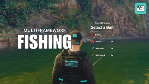 Fishing script casting a line from a pier in FiveM