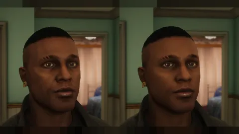 Face retexture applied to an MP Female FiveM head — view 2