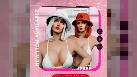 Female Hair Mod hairstyle fitted on MP female ped in FiveM