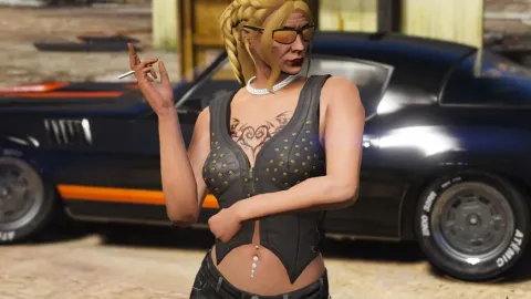 Female tattoo pack applied to an MP Female character in FiveM